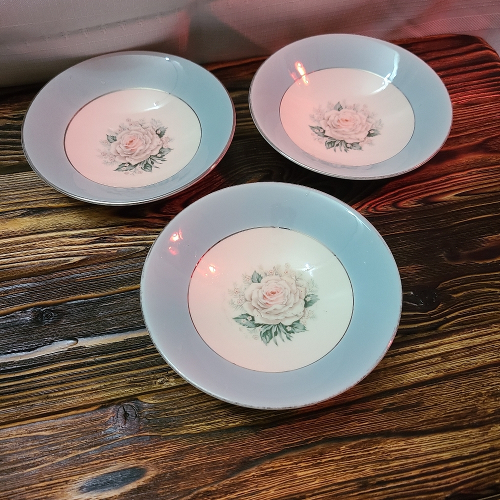 Set of Three Vintage Century Service Baroness Flower Plates